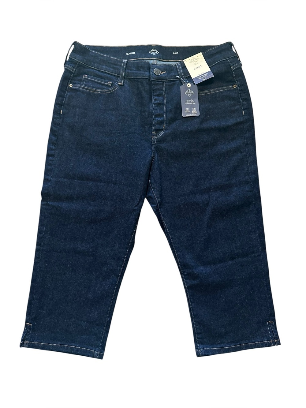 NWT St. John's Bay Denim mid rise capris Women’s size 14P - Picture 1 of 4